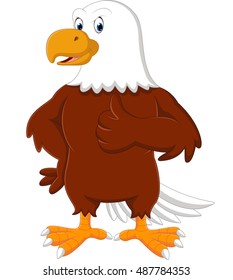 Eagle cartoon giving thumb up