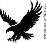 
Eagle cartoon illustration vector silhouette for t-shirt design.