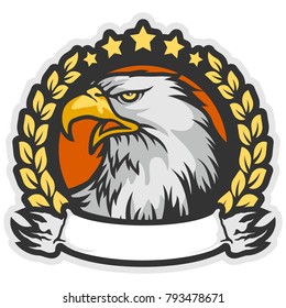 eagle cartoon mascot vector