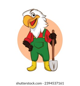 eagle cartoon vector. animal farm illustration