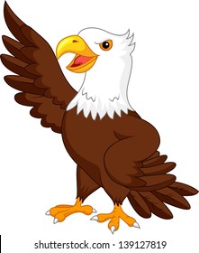 Eagle cartoon waving