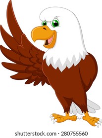 Eagle cartoon waving