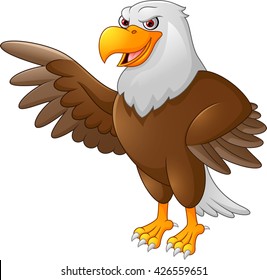 Eagle cartoon waving