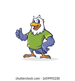 Eagle Character Design Vector Thumb Up