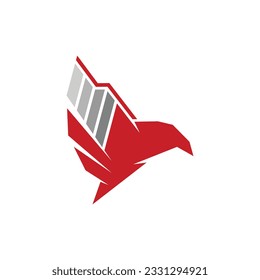 Plantilla vectorial de diseño de logotipo geométrico ondulado, logotipo empresarial y contable
