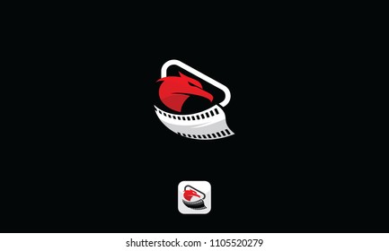 eagle cinema and play logo vector