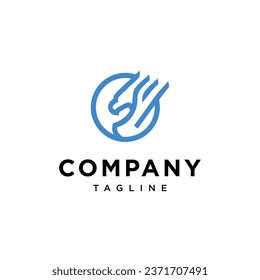 Eagle circle line logo icon vector template.eps