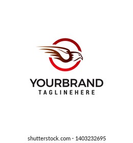 eagle circle logo design concept template vector