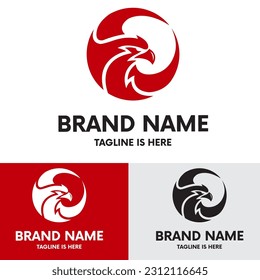 Eagle circle logo design template	
