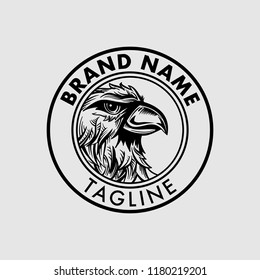 eagle circle logo illustration vector design concept