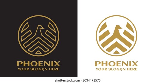 Eagle Circle Mosaic Design Illustration. Phoenix symbol