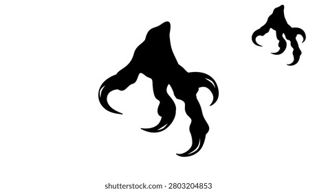 eagle claw, black isolated vector silhouette