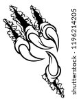 An eagle claw ripping and tearing through the background black and white