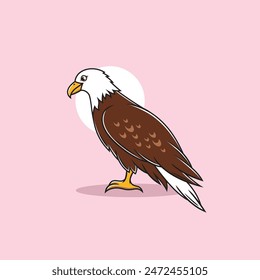 Eagle clipart. Flat vector illustration.