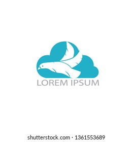 Eagle cloud logo design concept. Bird and travel vector logo design template.