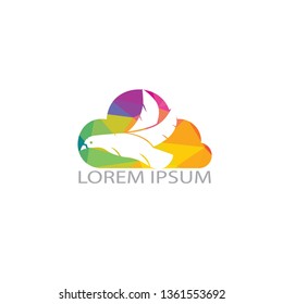Eagle cloud logo design concept. Bird and travel vector logo design template.