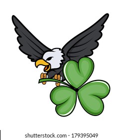 Eagle with Clover Leaf