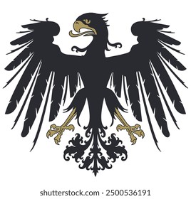 Eagle coat of arms heraldic symbol, illustration