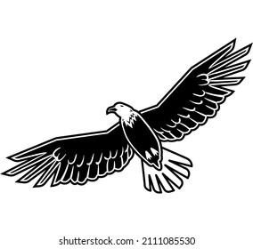 Eagle coat of arms isolated on white vector illustration, Bald eagle head vector illustration, eagle bird flying animal vector.