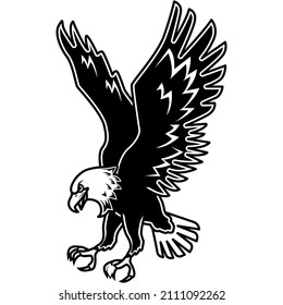 Eagle coat of arms isolated on white vector illustration, Bald eagle head vector illustration, eagle bird flying animal vector.