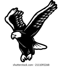 Eagle coat of arms isolated on white vector illustration, Bald eagle head vector illustration, eagle bird flying animal vector.