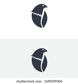Eagle and Coffe logo minimalist,simple, design icon.