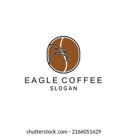 Eagle coffee logo design icon template