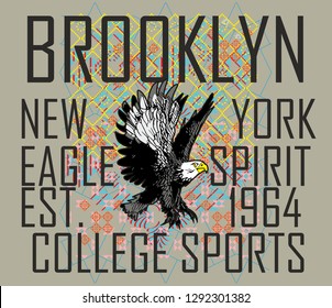 Eagle college style vector art
