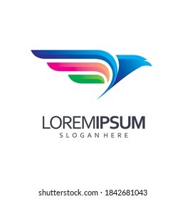 Eagle color logo vector template