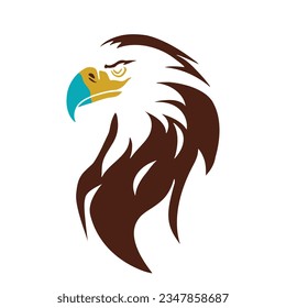 Eagle colored icon on white background. Vector illustration.