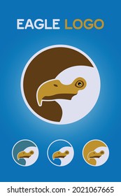 logotipo de mascota de color águila en círculo