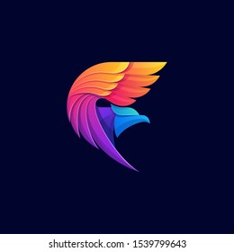 Eagle Colorful Geometric Icon Vector Template