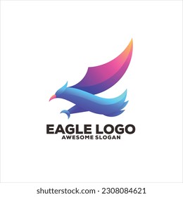 diseño del logotipo del gradiente de color águila