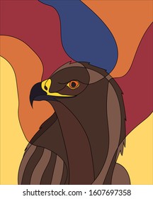 Eagle colorful vector geometry art pattern illustration.