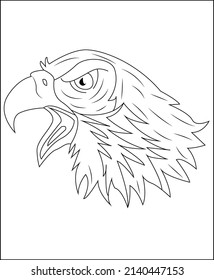 Eagle Coloring book page coloring page for kids line art vector art