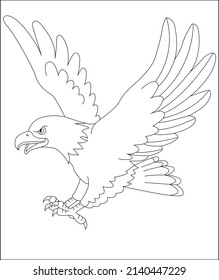 Eagle Coloring book page coloring page for kids line art vector art