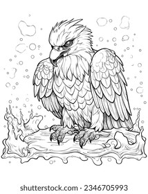 Eagle Coloring Pages Illustrations and Vectors