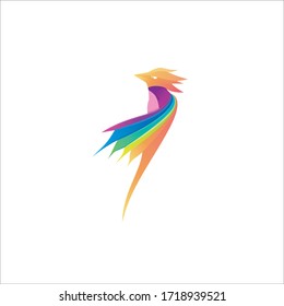 eagle colourfull logo design vector