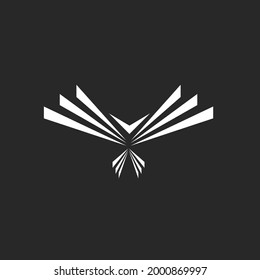 abstraktes Buchlogo. Adlersymbol