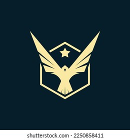 Eagle company vector icon. Eagle company program on black,  background