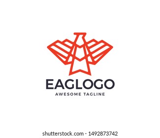 Eagle concept logo design. Falcon, Hawk, Force icon design. Flying Falcon Phoenix hawk bird logotype concept icon design