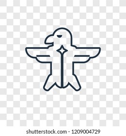 Eagle concept vector linear icon isolated on transparent background, Eagle concept transparency concept in outline style