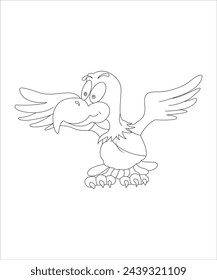 Águila página de colorear página para colorear para niños ilustración de arte vectorial de línea