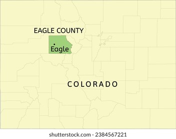 Eagle County and town of Eagle location on Colorado state map