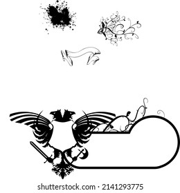 colección de ilustraciones de copyspace del emblema de la cresta de águila en formato vector