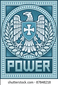 Eagle and the Cross coat of arms - Symbol of Power poster