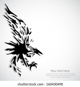 Eagle or crow element or symbol in vector