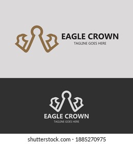 Eagle crown logo design concept. Vector illustration