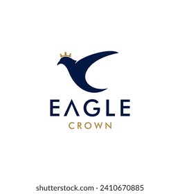 Eagle Crown Minimal Modern Vector Illustration Creative Minimal Logo Design Vorlage.