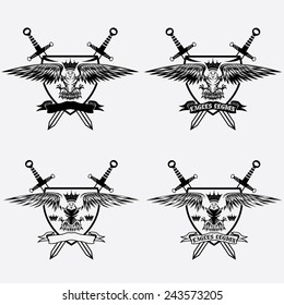 eagle with crown and swords crests collection
